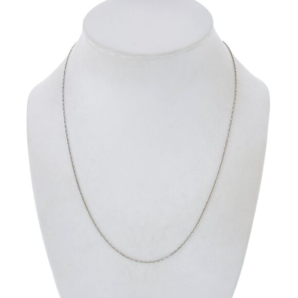 Vintage MJI Sterling Silver 925 1.1mm Chain Link Necklace 18" - Picture 1 of 3